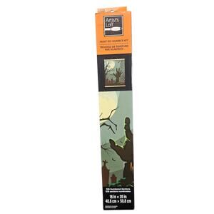 Artist's Loft 16" X 20" Graveyard Zombie Paint-By-Number Kit With Wood Hanger